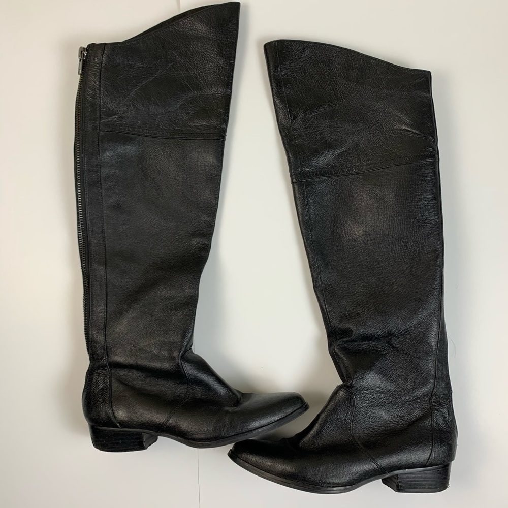 Steve Madden tall black leather boots 8